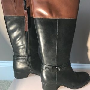 BANDOLINO Carlitaw Blk/Brn 7 Riding Boots Leather
